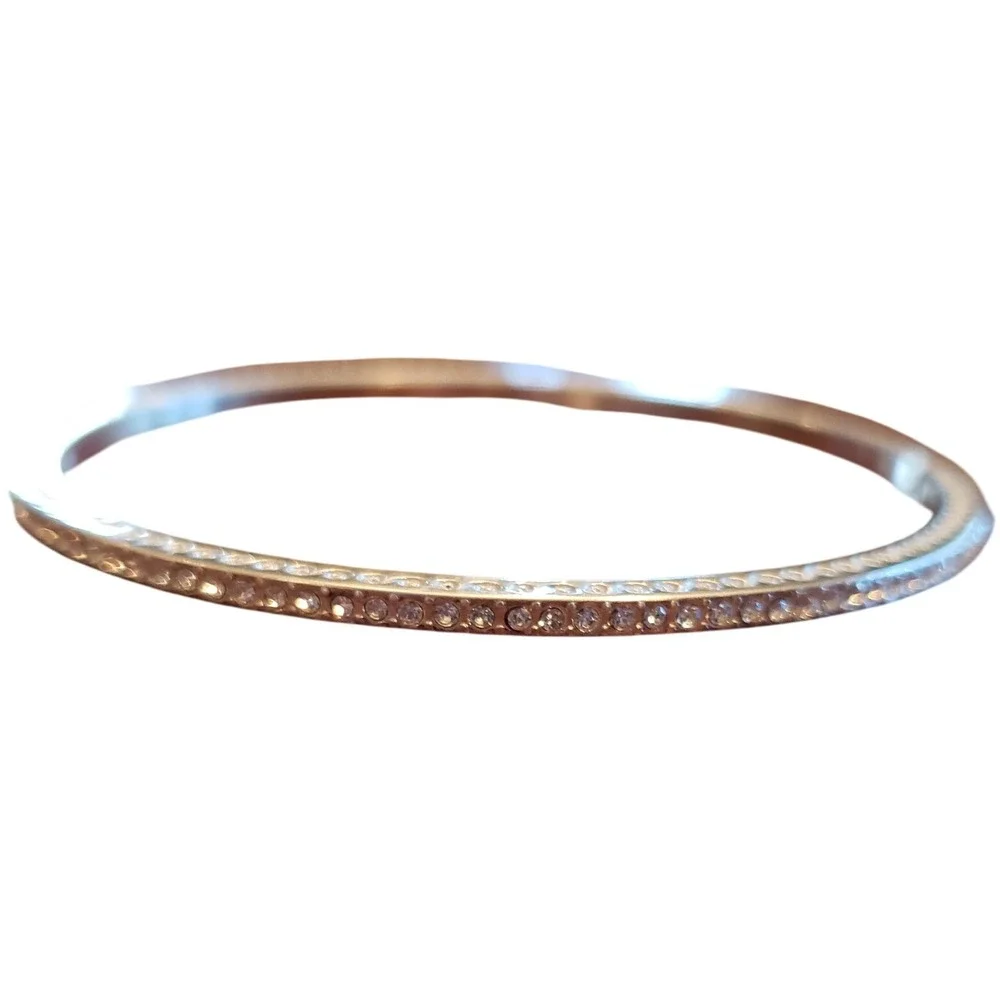 Brighton Silver‎ Tone Bangle Bracelet Crystal Rhinestone Accent Elegant Jewelry